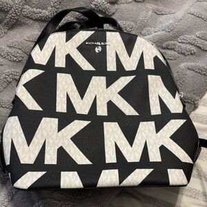 Michael Kors Monogram Black and White Backpack